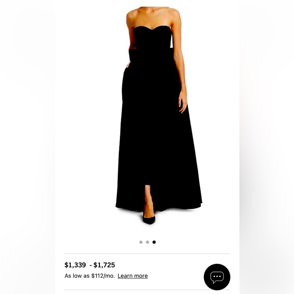 Silk faille bow back jump suit with convertible skirt